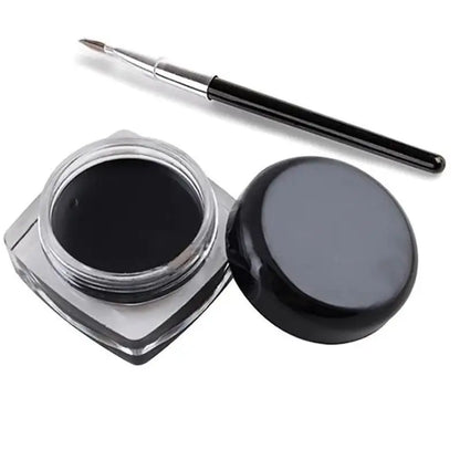 Black Eyeliner Cream - Waterproof, Long-Lasting Gel with Brush Set for Stunning Eyeshadow & Eyeliner Makeup!