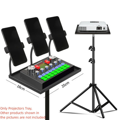 Sound Card Projector Tray with Microphone Tripod Stand – Smartphone, Camera, and Laptop Bracket Platform with 1/4-inch Screw Adapter