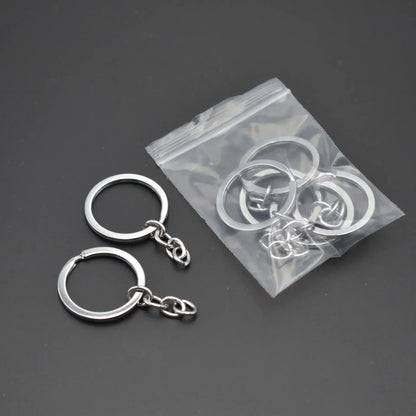 50/100pcs Stainless Steel Keyring Set – Split Rings, Lobster Clasps & Chains for DIY Keychains & Keyfobs