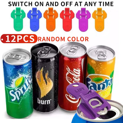 Multi-Colored Beverage Can Opener with Protective Lid – 1/3/6/12pcs Set, Easy On/Off, Perfect for Parties, BBQs, and Beach