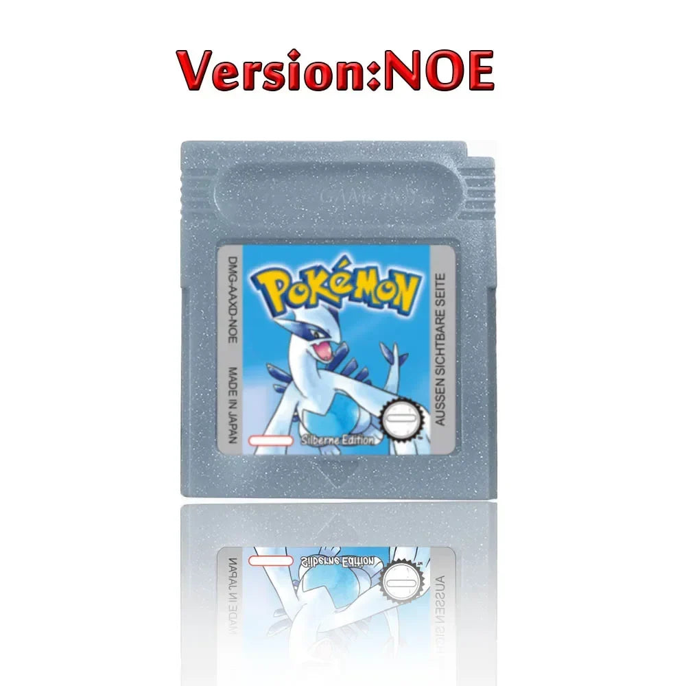 Pokemon GBC Game Cartridge - 16-Bit Video Game Card in Red, Blue, Crystal, Gold, Silver & Yellow Versions