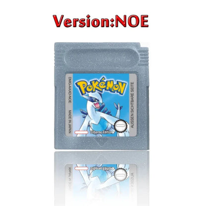 Pokemon GBC Game Cartridge - 16-Bit Video Game Card in Red, Blue, Crystal, Gold, Silver & Yellow Versions
