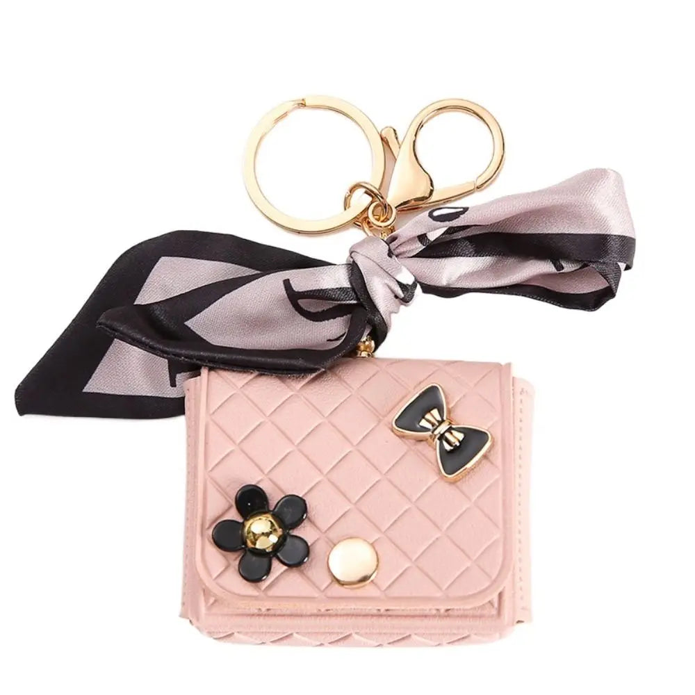 25cm Leather Earphone Storage Bag - Mini Keychain Pendant Bluetooth Headset Case Cover