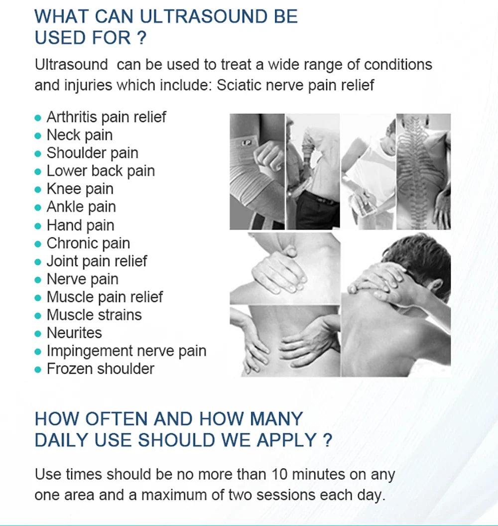Ultrasound Physiotherapy Massage Device – 1MHz Intensity for Muscle & Joint Pain Relief, No-Drug Ultrasonic Machine