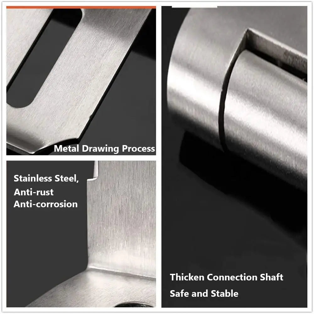 Stainless Steel Padlock Hasp Lock | 90° Right Angle Door Clasp, Shed Gate Latch, Burglar-Proof Household Bolt Buckle