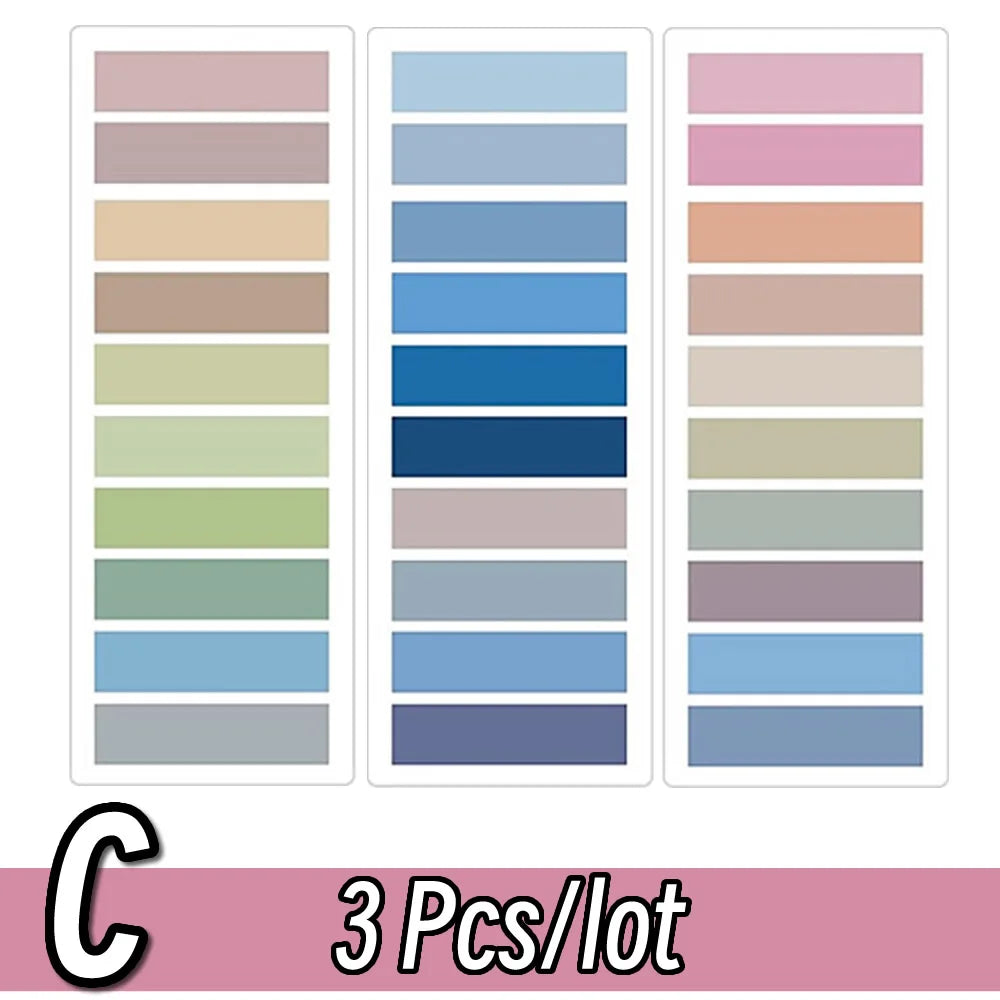 2400S Transparent Colorful Index Memo Pads - Creative Self-Adhesive Sticky Notes, Office & School Stationery