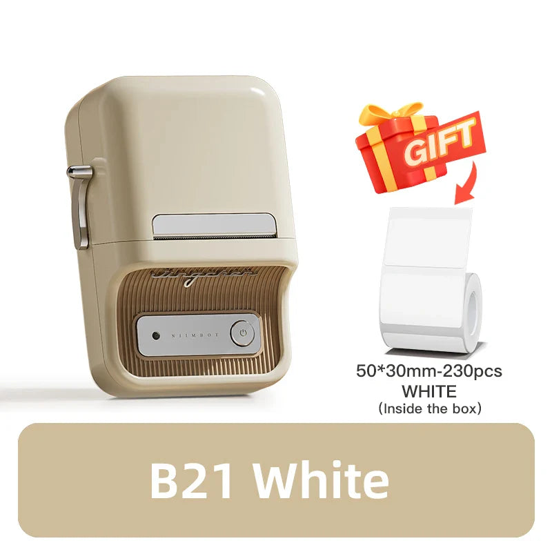 NIIMBOT B21 Portable Thermal Printer – 1500mAh Wireless Sticker Printer with Self-Adhesive Labels for Barcode, Clothing & Jewelry