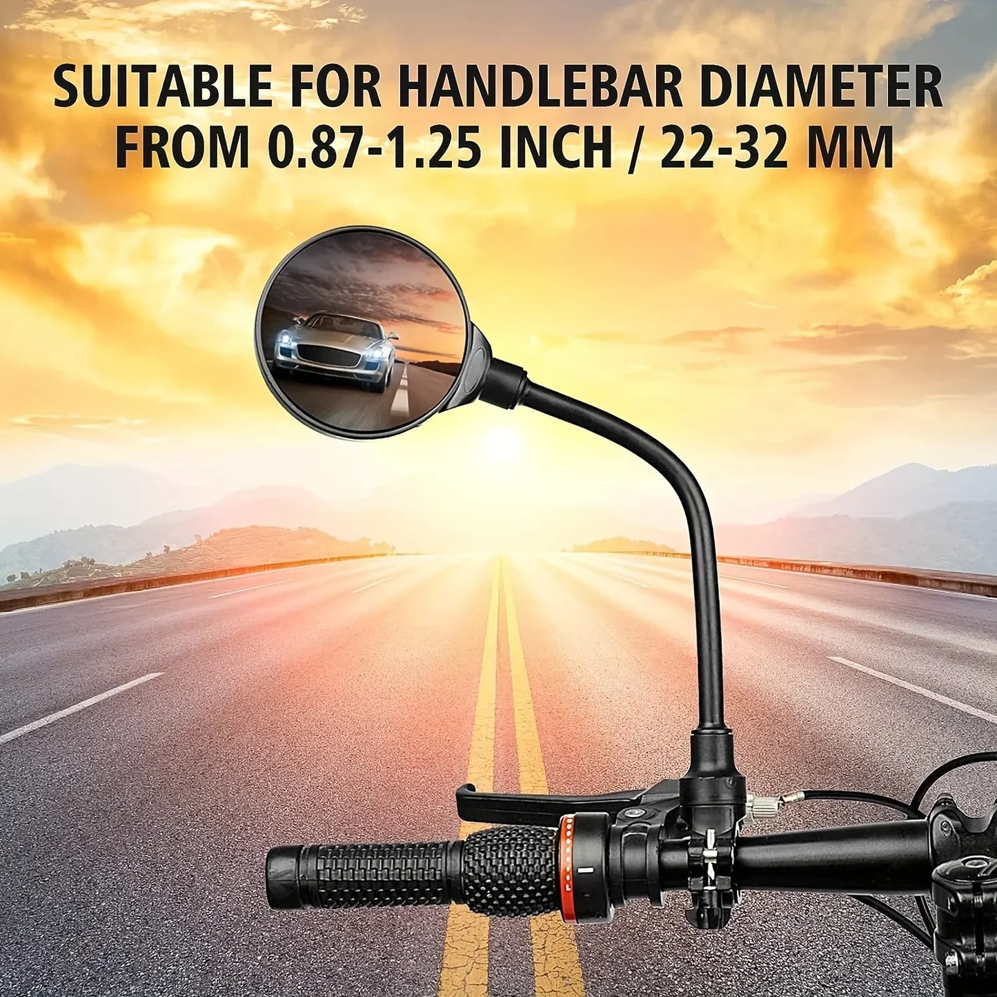360° Rotatable Bicycle Rearview Handlebar Mirrors – Adjustable Bendable Hose for Mountain Bikes & Motorcycles