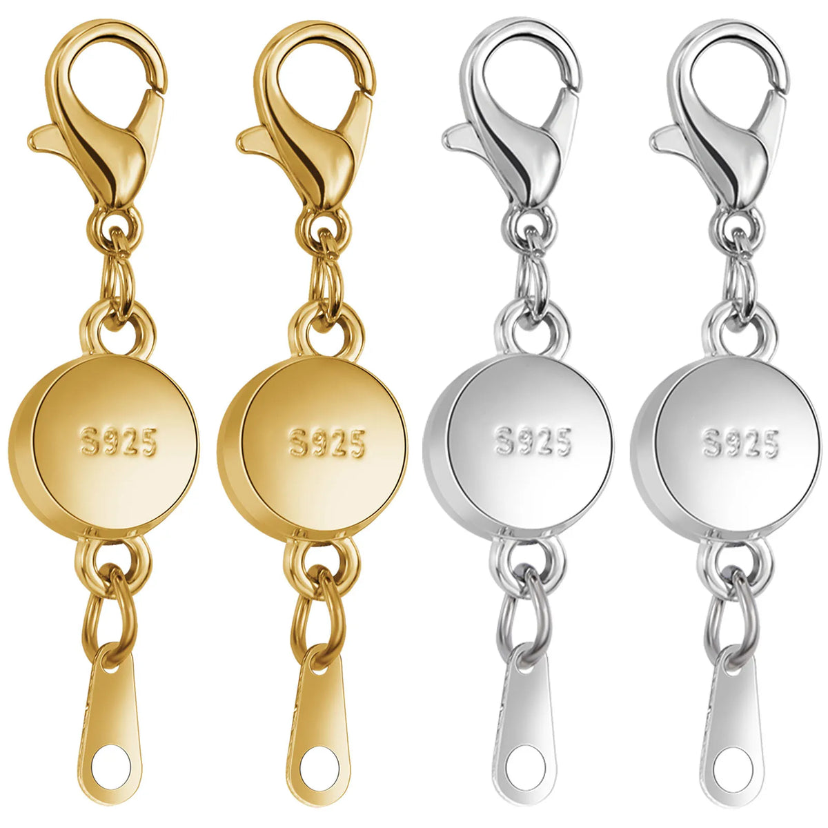 925 Silver Magnetic Jewelry Clasp - Round Necklace Closure & Clasp Converter for DIY Jewelry Making