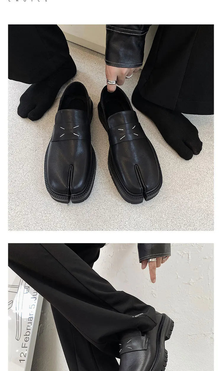 CHMURY Tabi Loafers — Men & Women Split Toe Casual Shoes, Thick Sole Patent Leather 2024