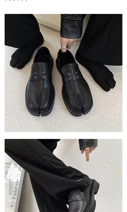 CHMURY Tabi Loafers — Men & Women Split Toe Casual Shoes, Thick Sole Patent Leather 2024