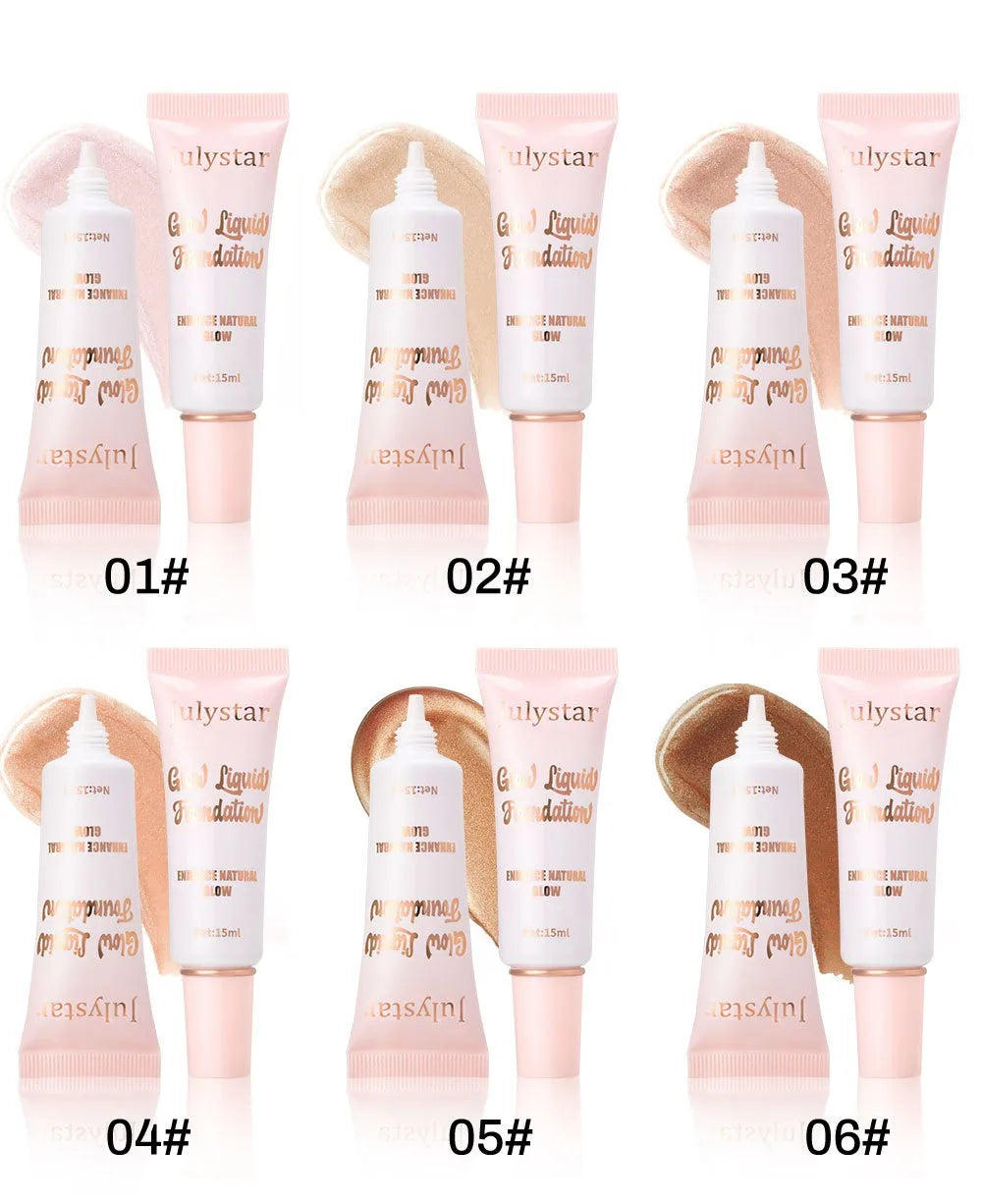 Liquid Pearlescent Foundation & High Coverage Concealer — Waterproof 3D Contour Shadow Brightening Face & Body Highlighter