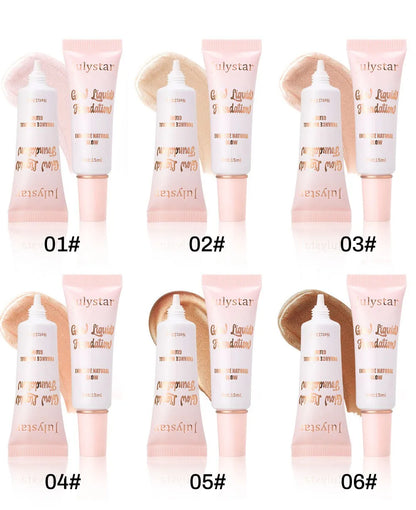 Liquid Pearlescent Foundation & High Coverage Concealer — Waterproof 3D Contour Shadow Brightening Face & Body Highlighter