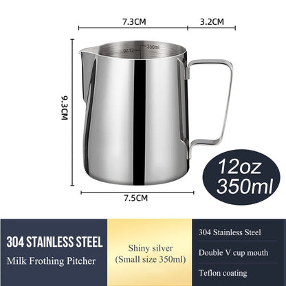 Stainless Steel Milk Frothing Pitcher Jug – Barista Latte Art Coffee Cup for Nespresso & Espresso Accessories, Easy Clean Design