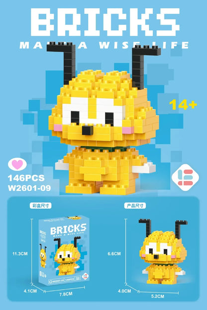 Stitch, Sanrio, and Mickey Mouse Cartoon Dolls - Micro-Particle Building Block Toys Compatible with Children's Gifts