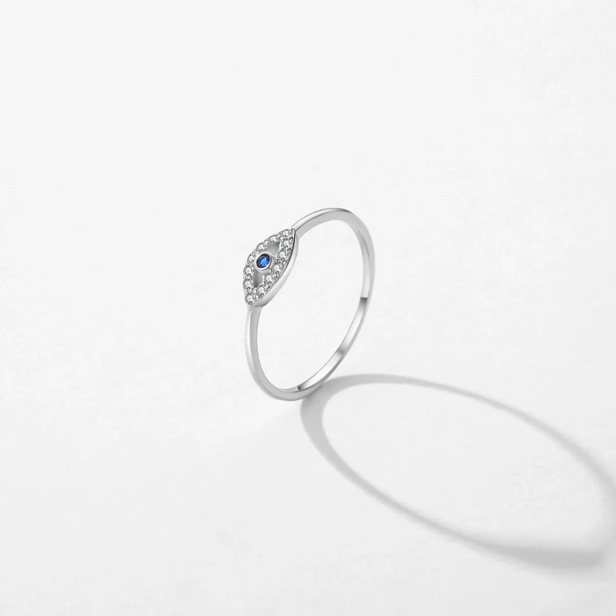 MODIAN 925 Sterling Silver Blue Ghost Eyes Ring — Sparkling Cubic Zirconia for Women