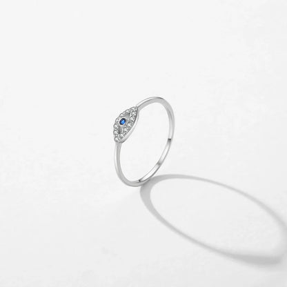 MODIAN 925 Sterling Silver Blue Ghost Eyes Ring — Sparkling Cubic Zirconia for Women