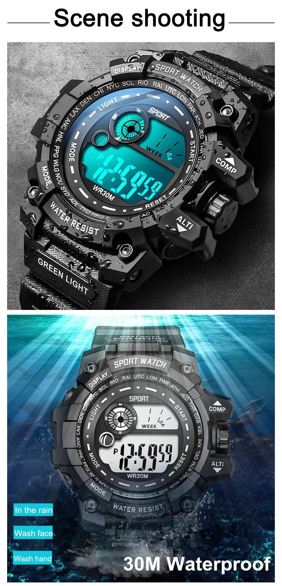 New Men's LED Digital Watches – Luminous, Waterproof Sport Watch for Men, Date Army Military Clock Relógio Masculino
