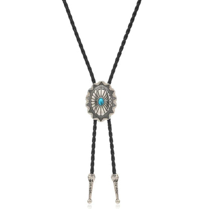 Adjustable Bolo Tie – Western Cowboy Necktie for Teens, Men & Women, Punk Shirt with Alloy Turquoise Buckle Pendant