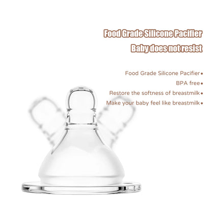 Baby Dinosaur Silicone Nipple Bottle – Imitation Breastfeeding with Straw Handle for Baby Boy & Girl