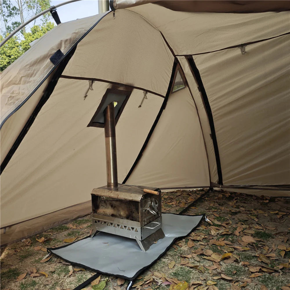 Fireproof Hot Tent for 2 People – Waterproof Extend Dome with Stove Jack & Snow Skirt, 4-Season Camping, Hiking, Hunting Winter Shelter