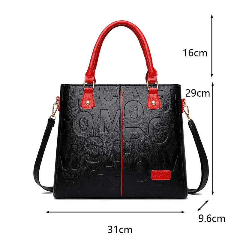 PU Leather Casual Crossbody Bag for Women - Luxury Designer Tote Handbag, Large Capacity Travel Shoulder Sac