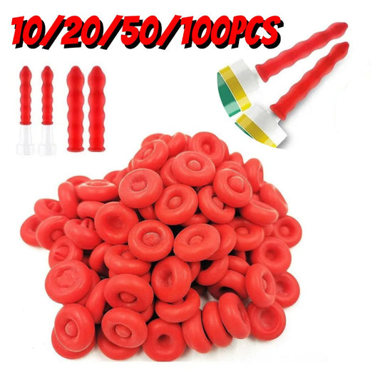 10-100PCS Red Caulk Saving Caps – Glass Glue Tip Protective Cover for Caulking Gun Nozzles