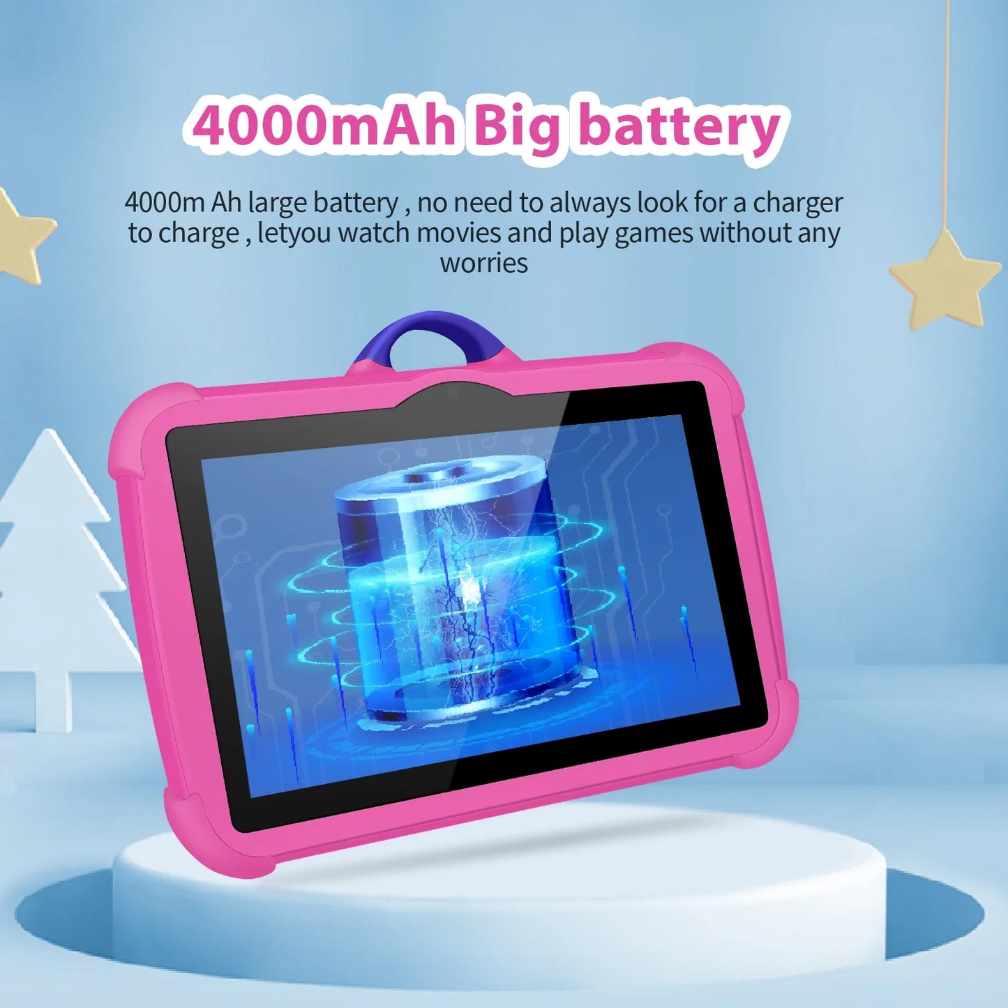 New Cartoon Pattern Kids Tablet – 7 Inch, Quad-Core, 4GB RAM, 64GB ROM, Android Learning & Education Games, Children's Gift