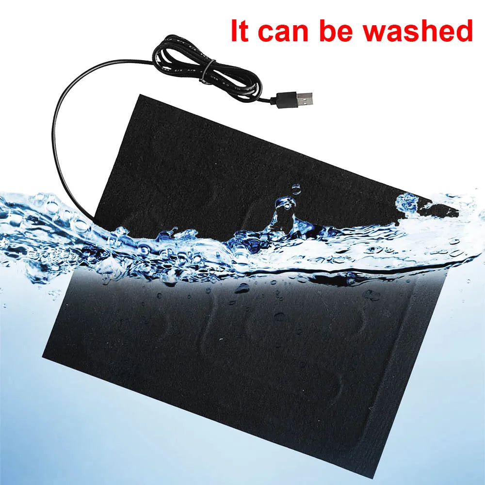 USB Heating Pad - Folding Heated Sheet for Car Seat, Waterproof Seat Warmer for Pets, Reptiles, and Animals - Winter Warm Heater Mat