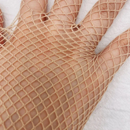 Long High Elasticity Fishing Net Gloves - Thin, Sexy Transparent Mesh for Cosplay and Stage Performance, Fashionable Soft Solid Design