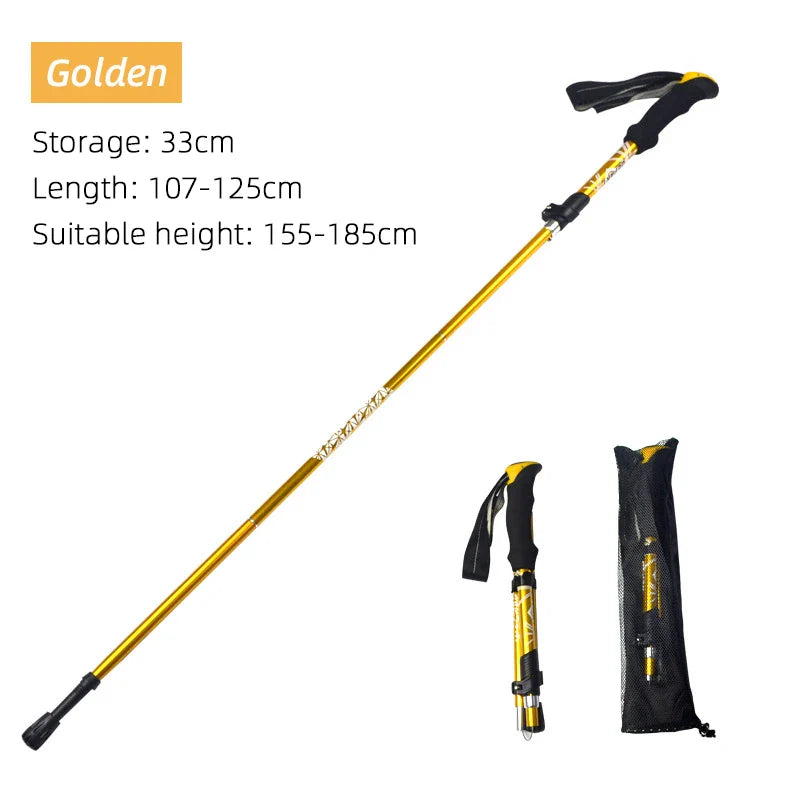5-Section Foldable Trekking Pole – Portable Hiking Stick for Nordic, Elderly & Camping, Telescopic & Easy to Carry