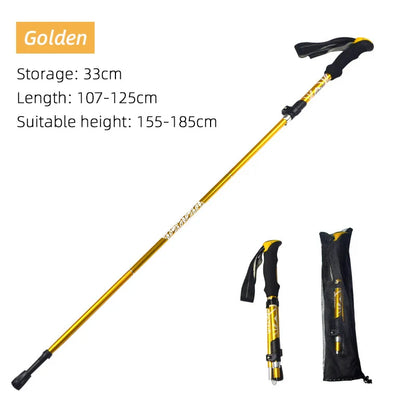 5-Section Foldable Trekking Pole – Portable Hiking Stick for Nordic, Elderly & Camping, Telescopic & Easy to Carry