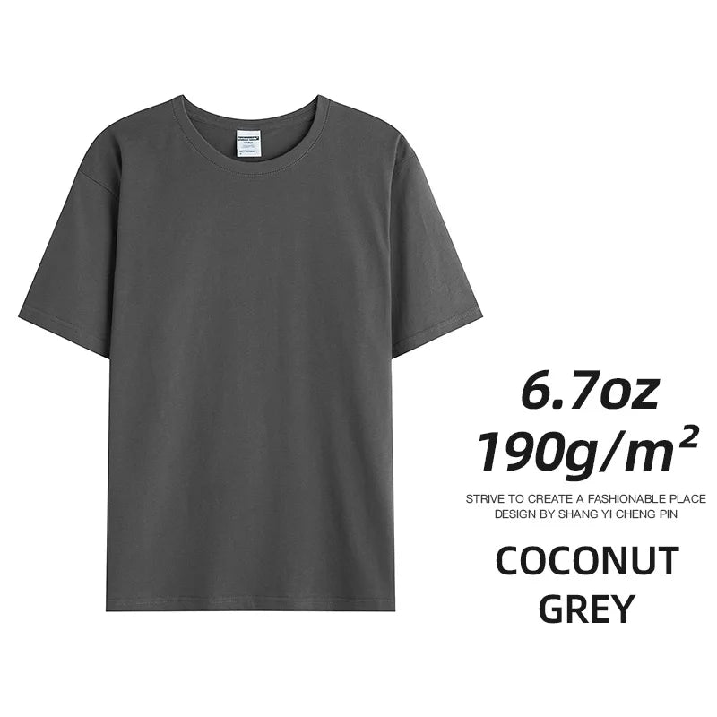 Men's & Women's 190gsm Combed Cotton T-Shirt - Solid Color Custom Team & Casual Summer Tee
