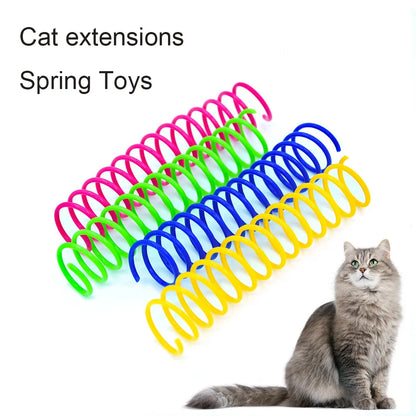4/8/12PCS Cat Plastic Spring Toy – Interactive Beating Toy for Cats & Small Dogs, Fun Kitten Accessories
