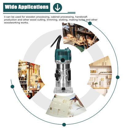 Multifunctional Woodworking Electric Trimmer - Router, Milling, Engraving & Slotting Carving Tool