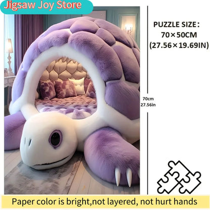 Halloween 1000-Piece Puzzle - Purple Turtle Bed Plush-Themed Home Decor