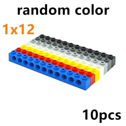 Technical Building Block Long Beam with Holes – Thick MOC Studded Bricks Compatible with 3703, 32018, 3895, 2730, 3894, 3701, 3700
