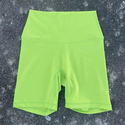 Women’s Solid Color Yoga Shorts – Compression Sport Leggings, Sweat-Wicking Training & Cycling Shorts with Pocket
