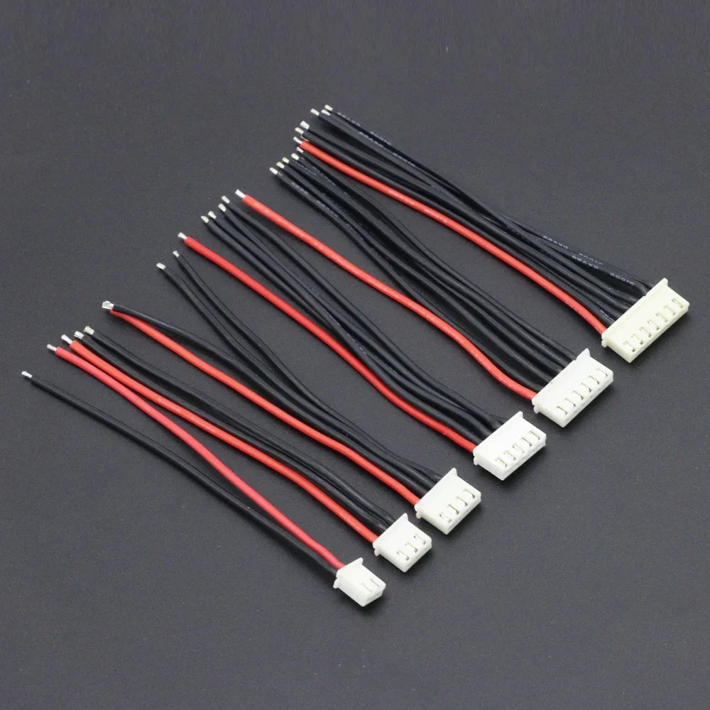 10pcs Lipo Battery Balance Charger Cables – 1S to 8S, IMAX B6 Connector, 30/20/15/10cm Single Head Wire