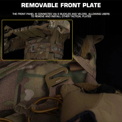 Tactical Vest Ferro Plate Carrier V5 – Military Hunting Airsoft Body Armor with Portable MOLLE System & Triple Magazine Pouch