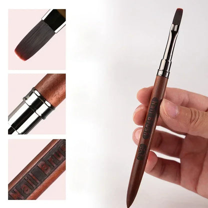 Wood Gel Painting Brush – Nail Art Brush for Gel Tip Extension, Acrylic Builder, UV Gel Nails Manicure Accessory