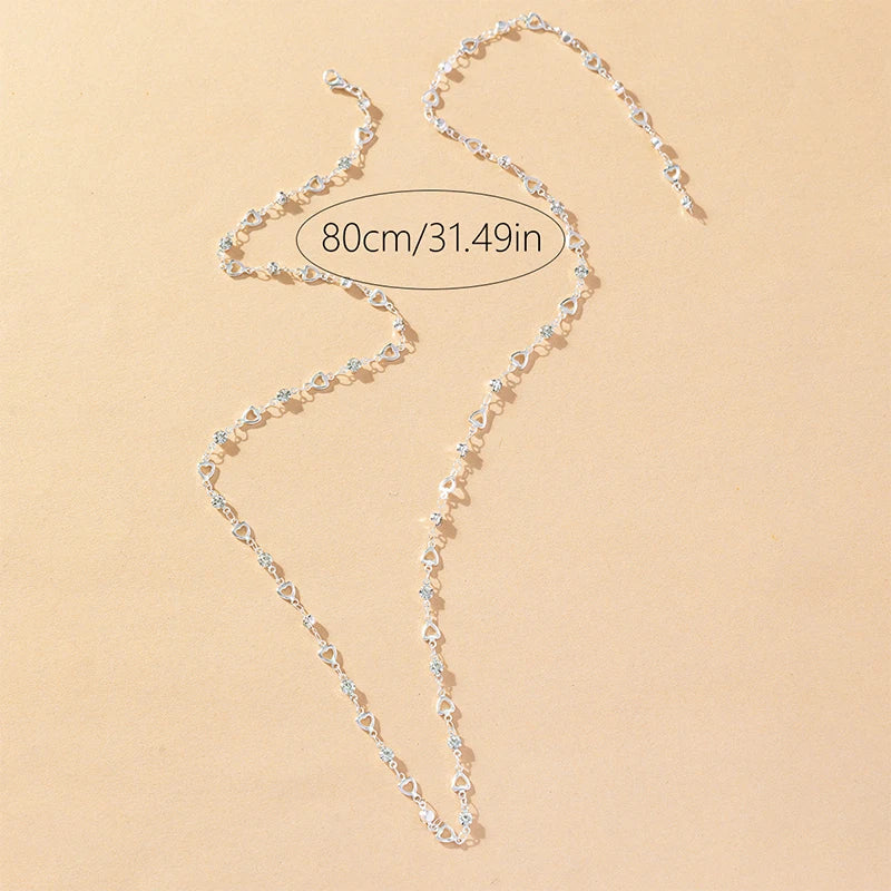 Heart O-Ring Punk Rock Necklace – Stainless Steel Cuban Chain Y-Necklace for Women