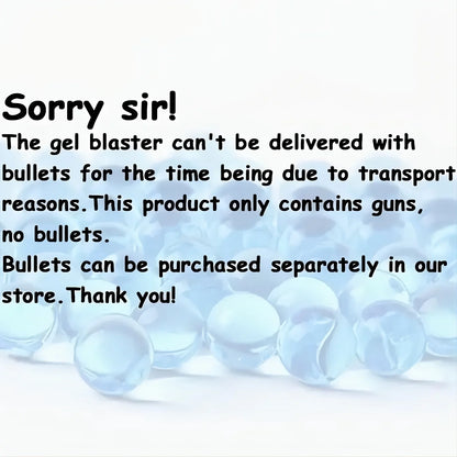 Electric Gel Gun – Transparent Black Fully Automatic Splatter Ball Toy for Outdoor Shooting Games (No Bullets)