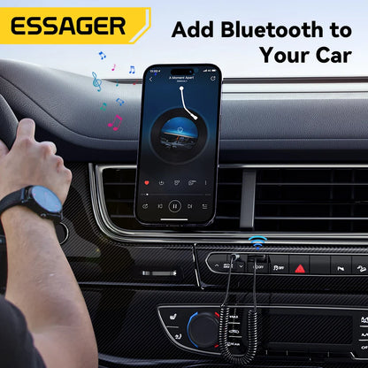 Essager USB Bluetooth 5.0 Receiver – 3.5mm AUX Car Audio Adapter Wireless Music Transmitter for Speakers & Handsfree Calling