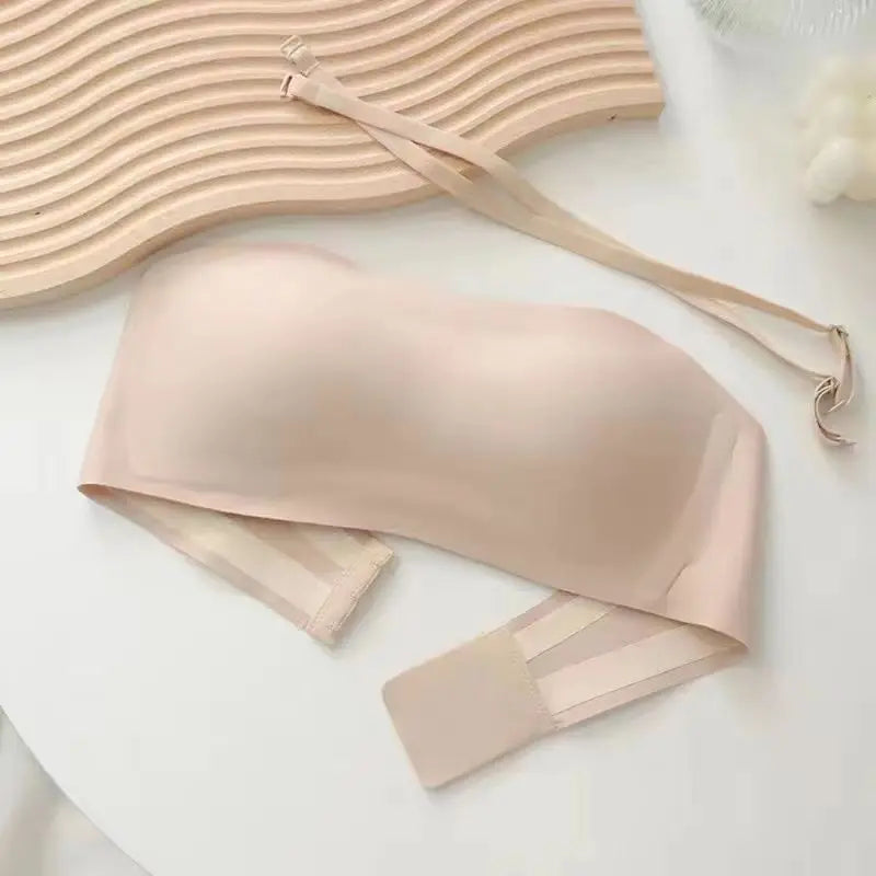Women's Sexy Seamless Tube Top Bra — Invisible Strapless, Non-Slip Push-Up Wireless Bralette Lingerie