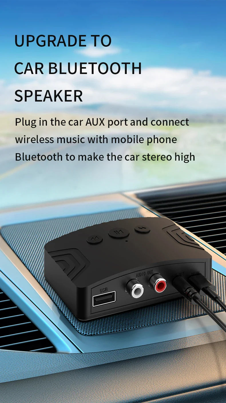 Bluetooth 5.3 Audio Receiver – 3.5mm AUX, RCA & USB Wireless Music Adapter for Car & Speaker