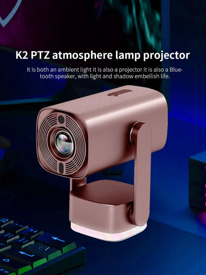 Salange K2 4K Smart Projector – Android 11, Built-in Battery, Bluetooth Speaker, WiFi, Auto Focus & Keystone for Outdoor Movies