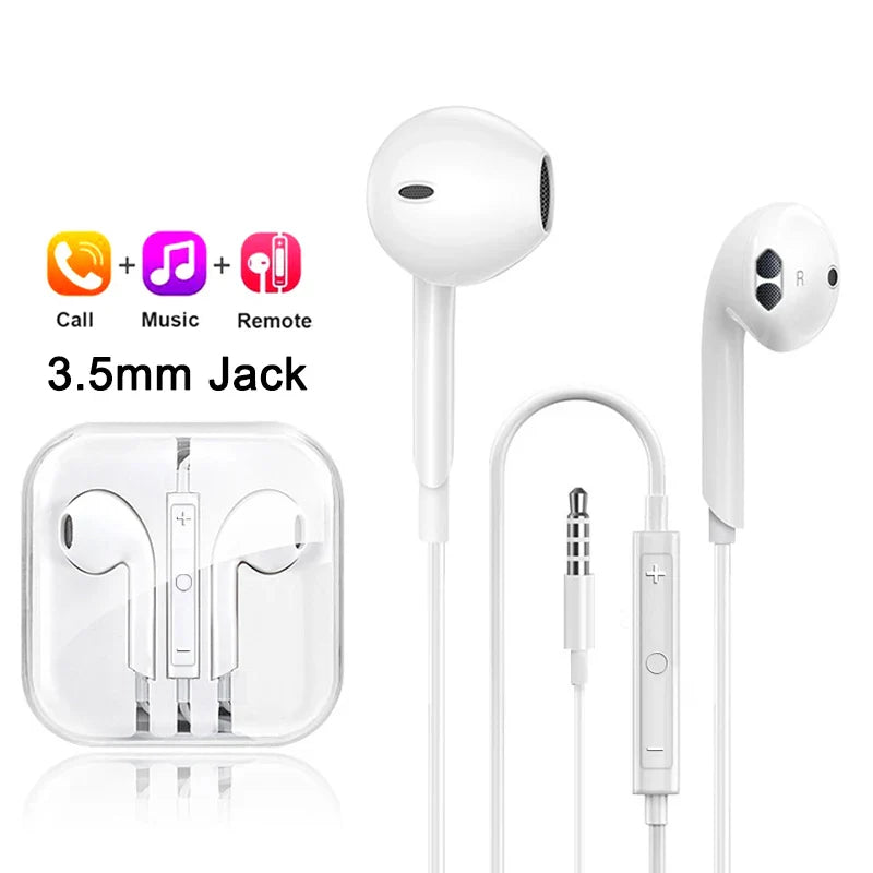 Wired Stereo Earphones for Apple iPhone 7–16 & iPad — 3.5mm Headphones for iPhone, Tablet, Laptop