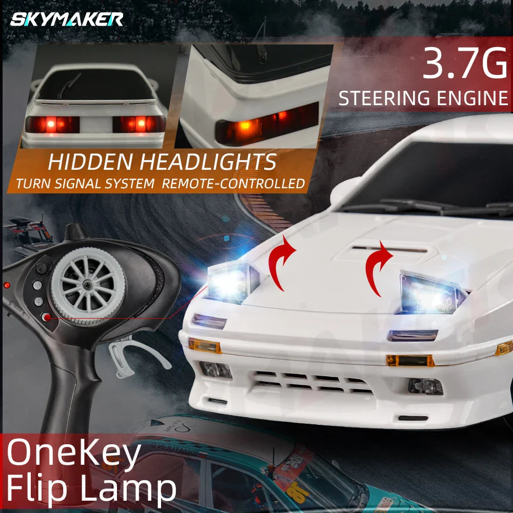 1:18 Skymaker AE86 & RX-7 FC RC Drift Cars with 2.4G Remote, ESP Gyroscope & LED Lights – Mini Racing Toy Cars