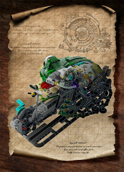 Mechanical Shark & Sea Life Building Blocks Set – Crocodile, Parrot, Mantis, Frog, Manta Ray Toy for Kids